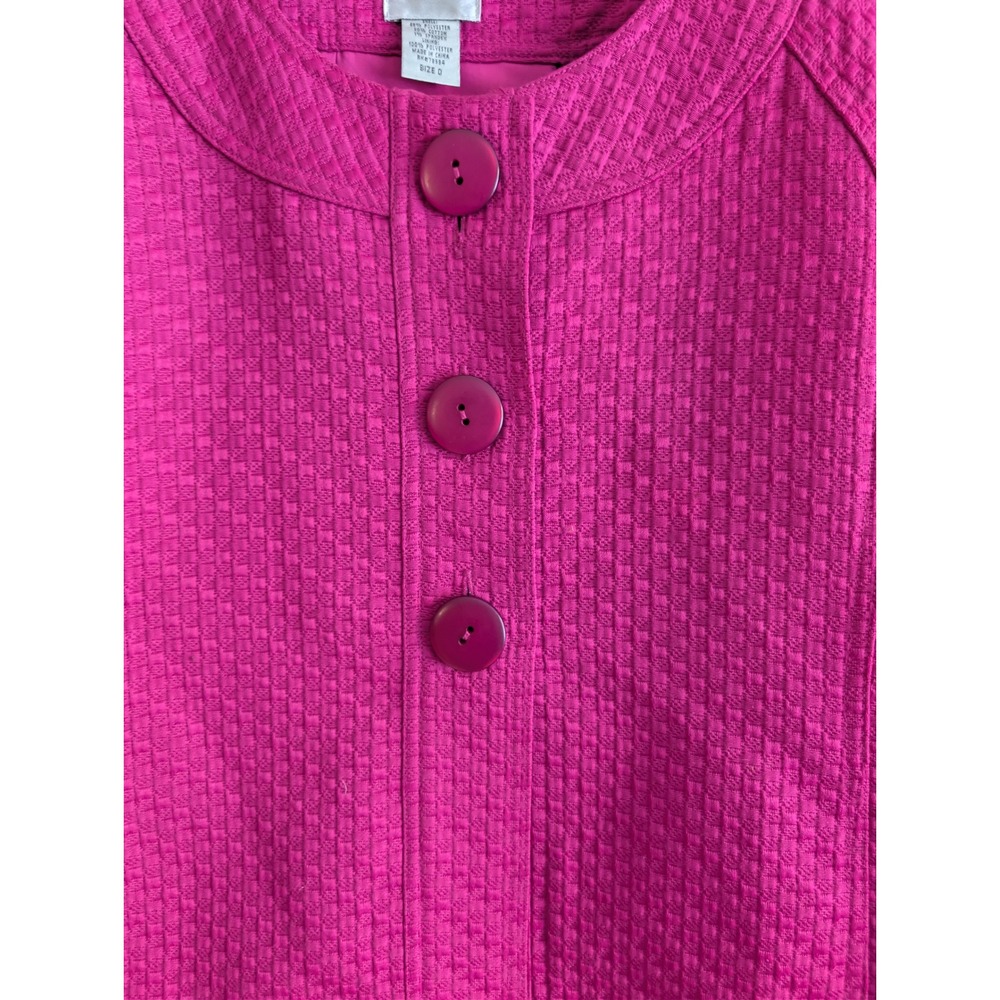 Chicos Textured Button Front Cropped Jacket Blaze… - image 5